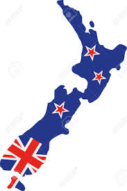 New Zealand mapped with Union Jack colours