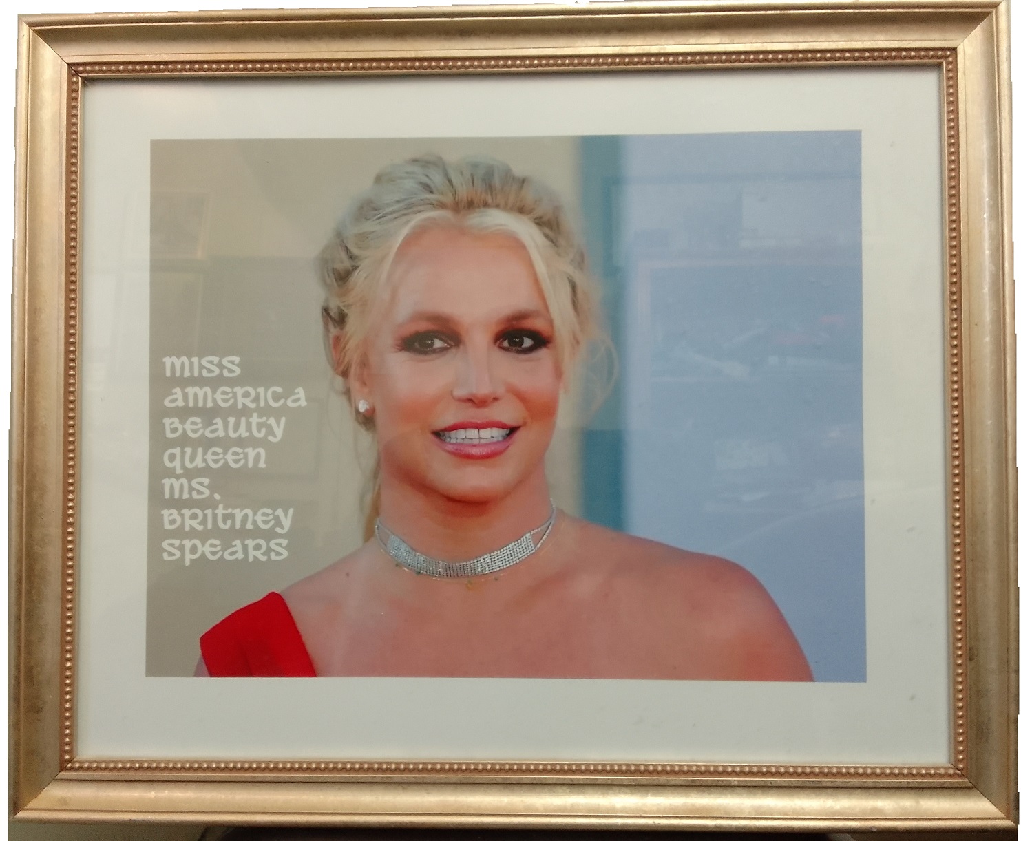 Ms. Britney Spears adorning my livingroom wall - wow!!
